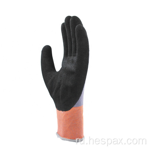 Hespax дешевая анти-масло песчаная нитриловая конструкция ручная перчатка